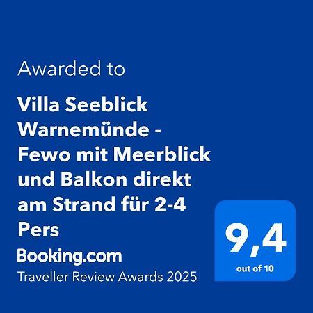 Villa Seeblick Warnemuende - Fewo Mit Meerblick Und Balkon Direkt Am Strand Fuer 2-4 Pers Росток Екстериор снимка